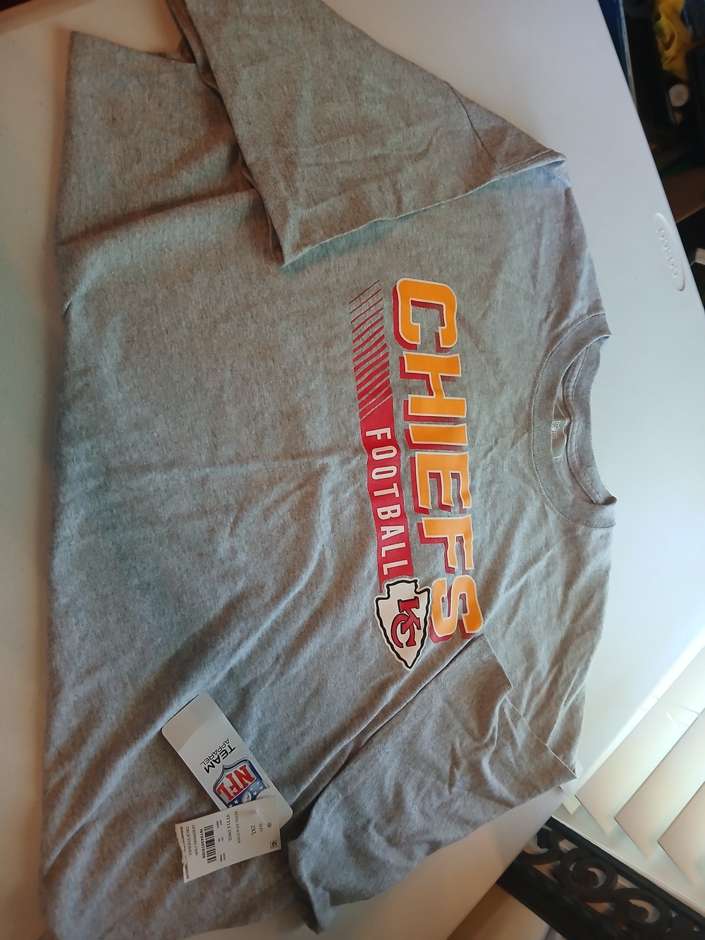 Kansas City Chiefs Gray Football Tee 2XL New With Tags